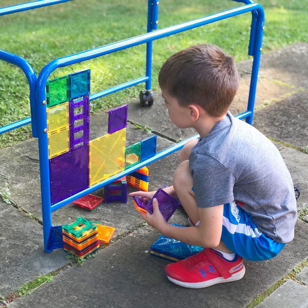 Connetix Magnetic Tile play in unique places