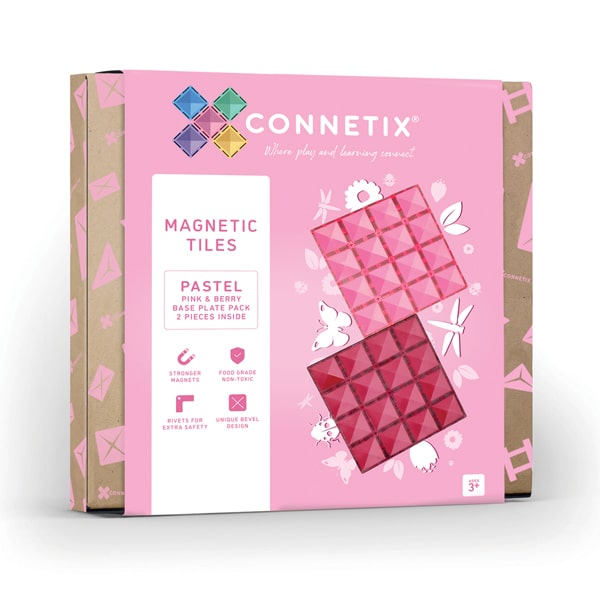 Pastel Pink & Berry Base Plate 2 pc by Connetix