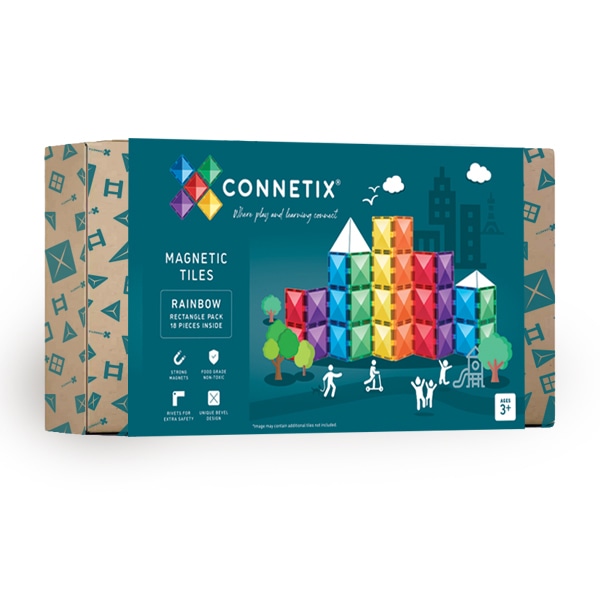 Rainbow Rectangle Pack 18 pc by Connetix