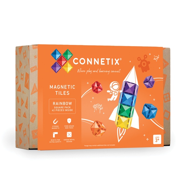 Rainbow Square Pack 42 pc by Connetix