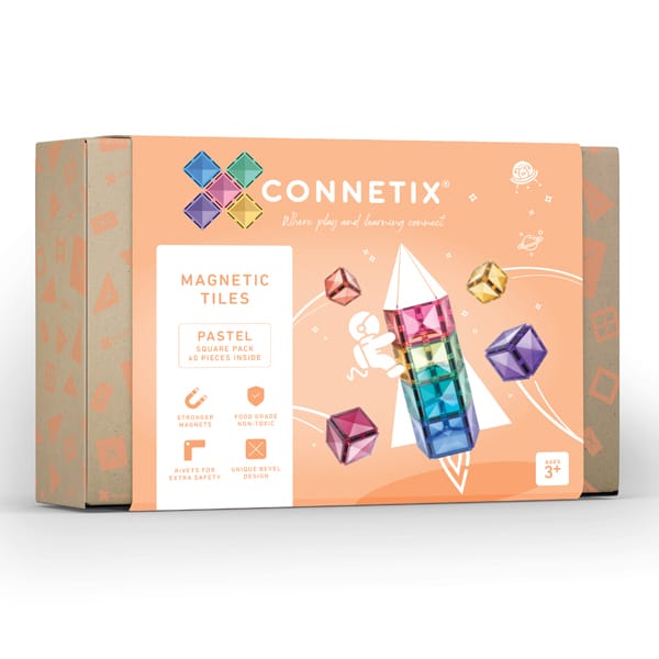 Pastel Square Pack 40 pc by Connetix