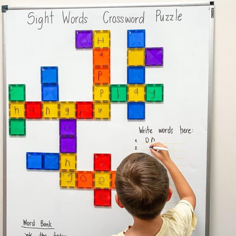 Sight Words Crossword Puzzle