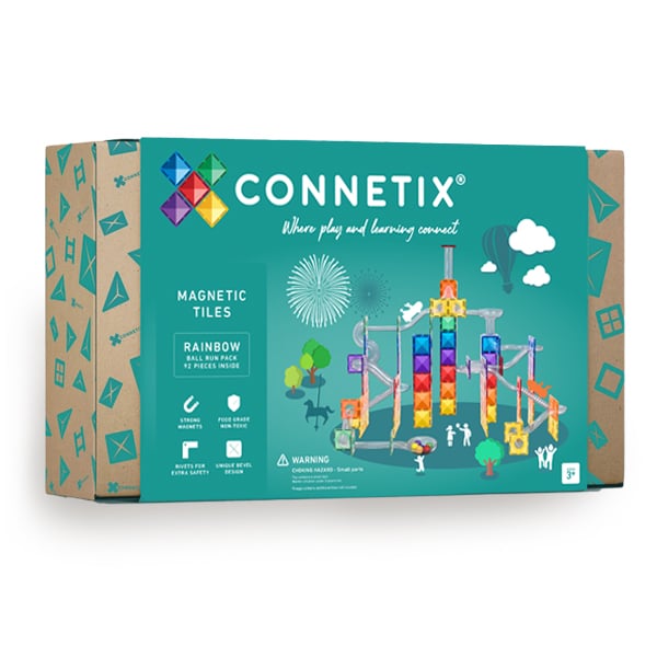 Rainbow Ball Run Pack 92 pc by Connetix